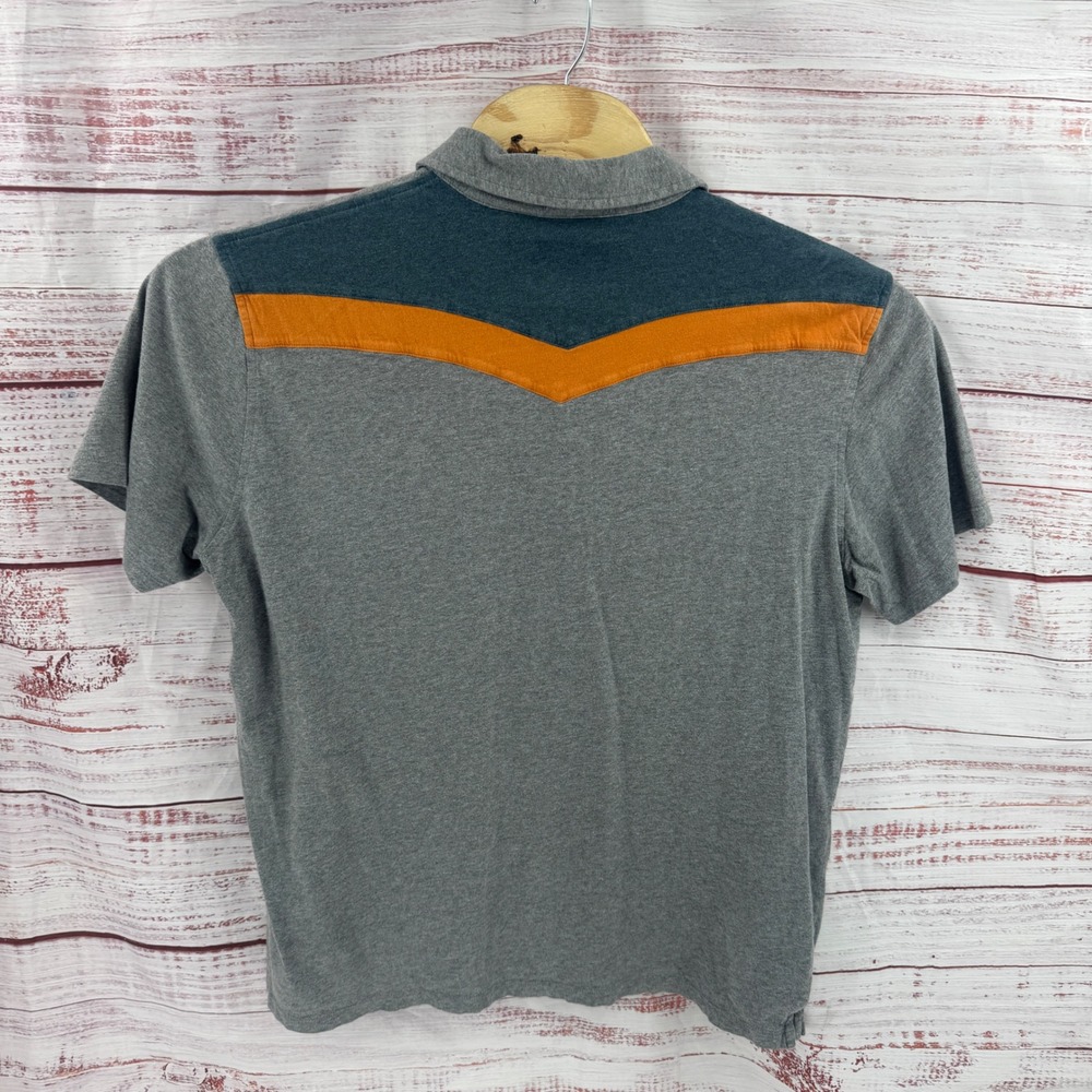 Howler Bros Polo Shirt Mens XL Gray Cotton Short Sleeve Western Colorblock Back - Picture 6 of 8